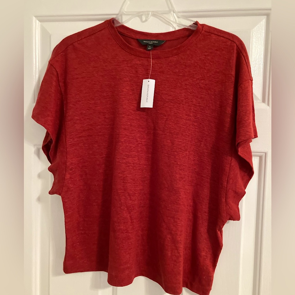 Banana Republic Linen Dolman Shirt Small NWT rust orange Lightweight